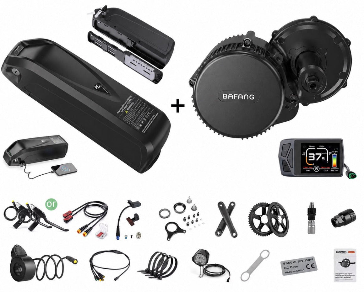 Bafang BBS Mid-Motor Electric Bike Conversion Kit 250w & 36v Battery Package ( Road legal)